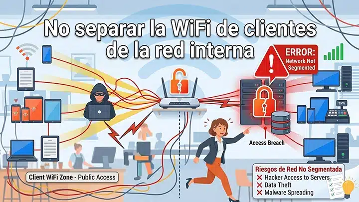 No separar la WiFi de clientes de la red interna No separar la WiFi de clientes de la red interna
