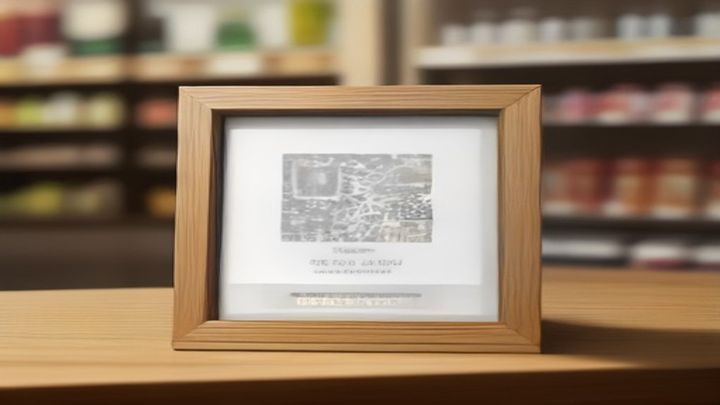 Código QR para reseñas en el mostrador de una tienda