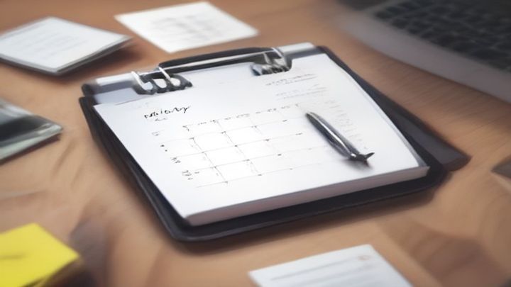 Escritorio con tareas de marketing de una pyme ordenadas por prioridad