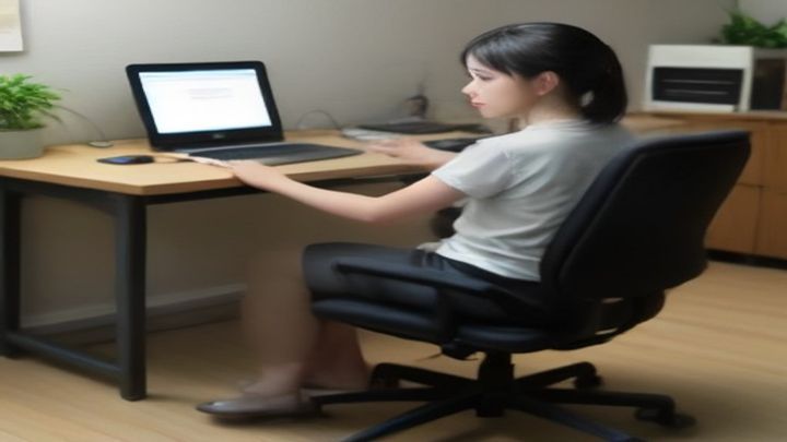 postura ergonómica correcta en una silla con soporte lumbar
